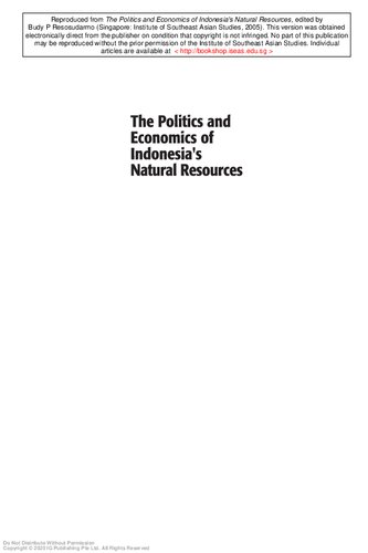 The politics and economics of Indonesia's natural resources