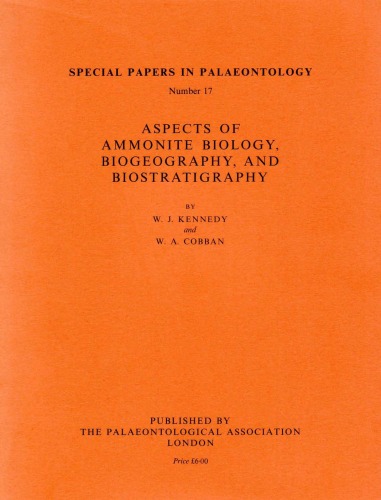 Aspects of ammonite biology, biogeography and biosratigraphy