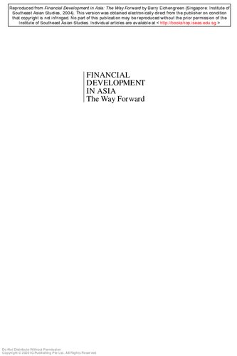 Financial development in Asia : the way forward