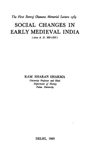 Social changes in early medieval India, circa A.D. 500-1200