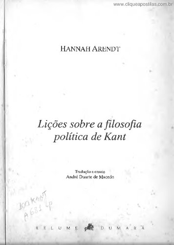 Lições sobre a Filosofia Política de Kant