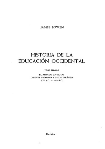 Historia De La Educacion Occidental