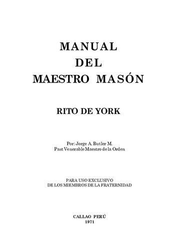 El Libro Del Maestro Masón