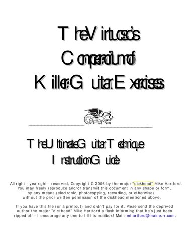 The Virtuoso's Compendium of Killer Guitar Exercises: The Ultimate Guide to Fretboard Wizardry