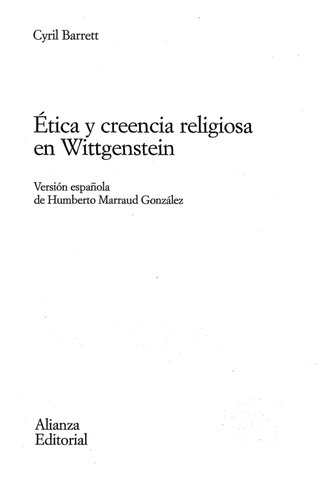 Etica Y Creencia Religiosa En Wittgenstein