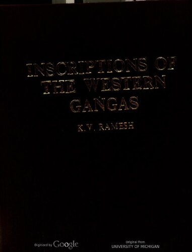 Inscriptions of the western Gaṅgas