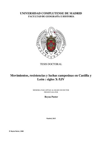 Movimientos, resistencias y luchas campesinas en Castilla y León - siglos X-XIV