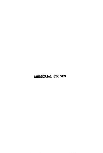 Memorial stones : a study of their origin, significance, and variety