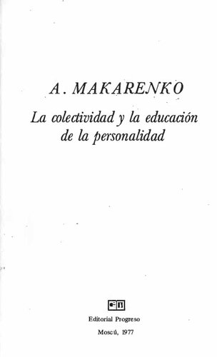 La colectividad y la educación de la personalidad