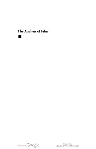 The Analysis of Film