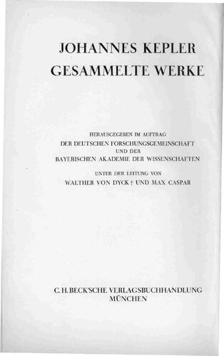 Johannes Kepler Gesammelte Werke