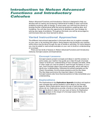 Nelson Advanced Functions & Introductory Calculus