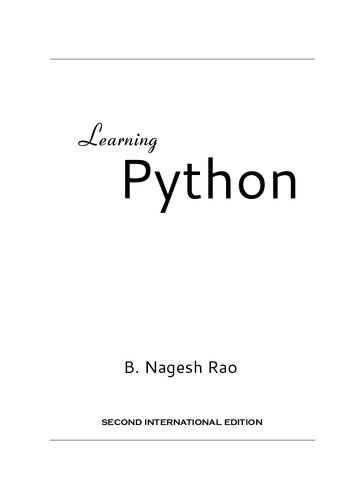 Learning Python