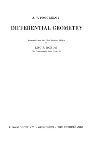 Differential geometry