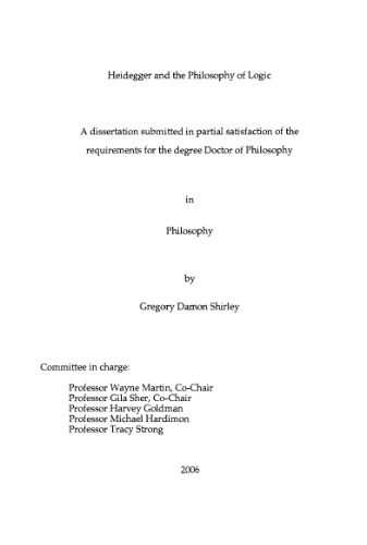 [Dissertation] Heidegger and the Philosophy of Logic