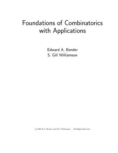 Foundations of Combinatorics with Applications