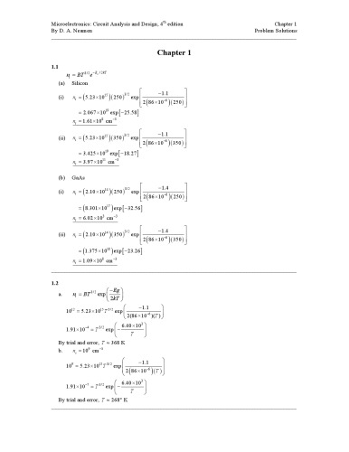 Microelectronics Circuit Analysis and Design - Solution Manual