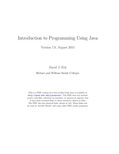 Introduction to Programming Using Java 7e