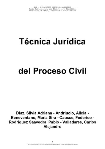 Técnica Jurídica del Proceso Civil