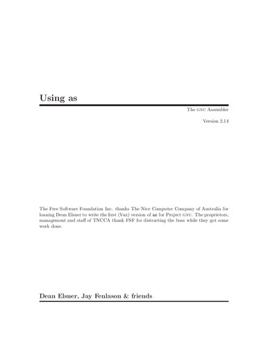 Using as, the GNU Assembler