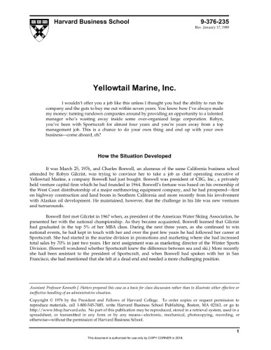 Yellowtail Marine, Inc.