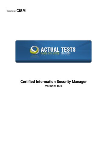 CISM (Certified Information Security Manager)