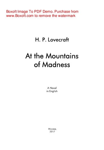 At the Mountains of Madness