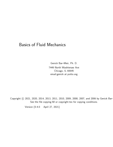 Basics of fluid Mechamics