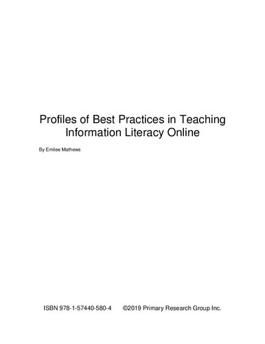 Profiles of Best Practices in Teaching Information Literacy Online