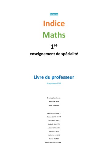 Maths 1re voie générale * Manuel numérique enseignant (Ed. 2019)