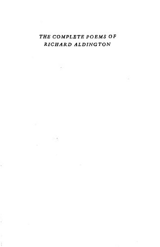 The complete poems of Richard Aldington