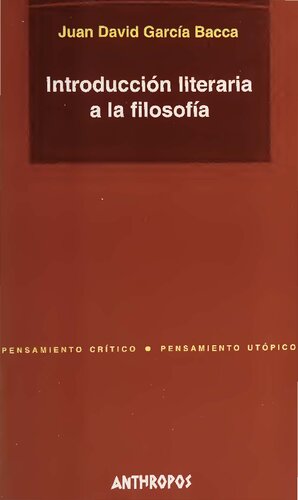 Introducción literaria a la filosofía