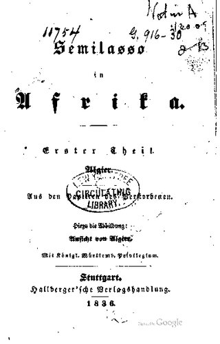 Semilasso in Afrika; aus den Papieren des Verstorbenen