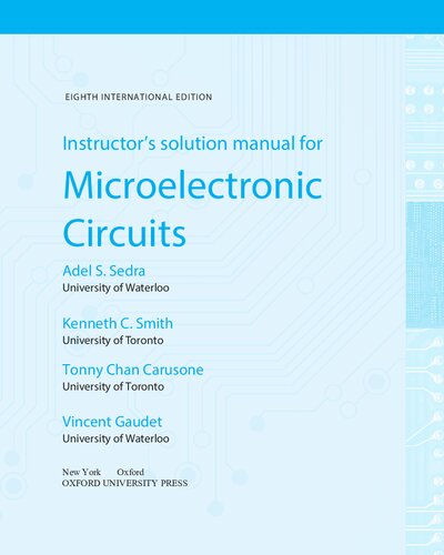 Instructor’s solution manual for Microelectronic Circuits