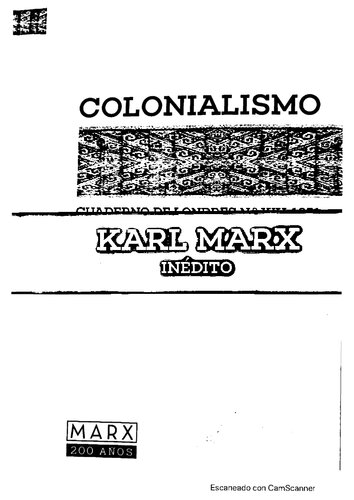 Colonialismo: Cuaderno de Londres nº XIV, 1851