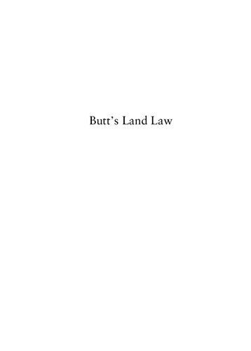 Butt's Land Law