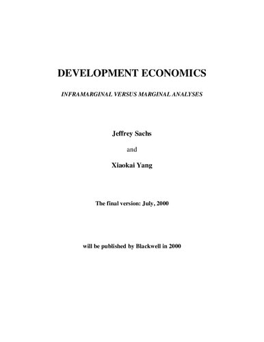 Development Economics: Inframarginal Versus Marginal Analysis