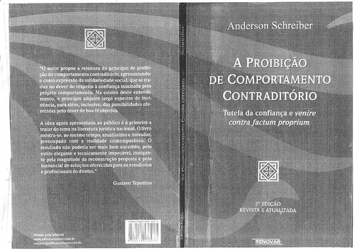 A proibição de comportamento contraditório tutela da confiança e venire contra factum proprium