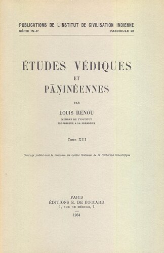 Études védiques et pāṇinéennes