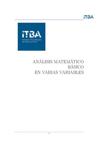 Análisis Matemático Básico en Varias Variables