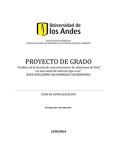 Analysis of the mixture of concentrations of NaCl solutions in a cross-type pipe joint. (For hydraulic modeling of drinking water distribution networks)