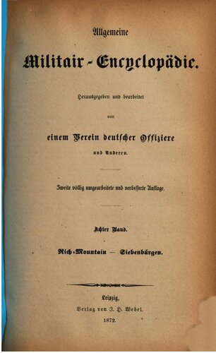 Allgemeine Militair-Encyclopedie [Militär-Enzyklopädie]