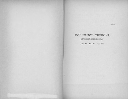 Documents tigrigna (Ethiopien Septentrional) (Tigrinya Grammar)