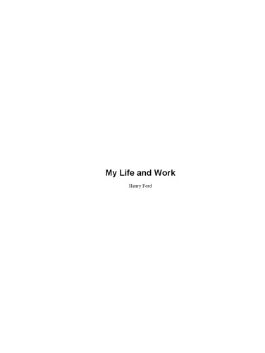 My Life and Work