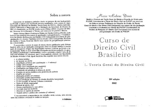 Curso De Direito Civil Brasileiro - V. 1 - Teoria Geral Do Direito Civ