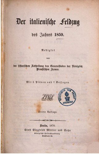 Der italienische Feldzug von 1859