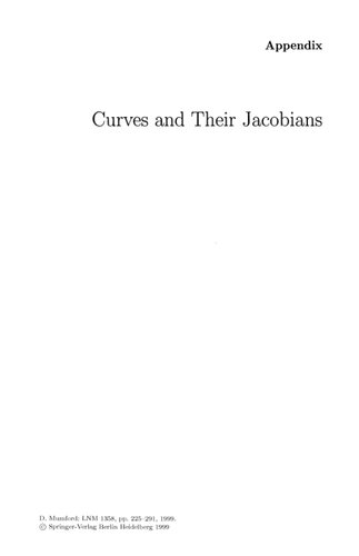 Curves and Their Jacobians