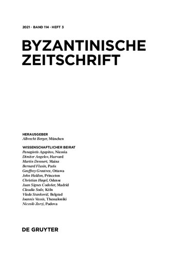 BYZANTINISCHE ZEITSCHRIFT