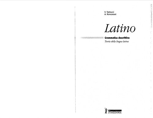 Latino. Grammatica descrittiva. Teoria della lingua latina