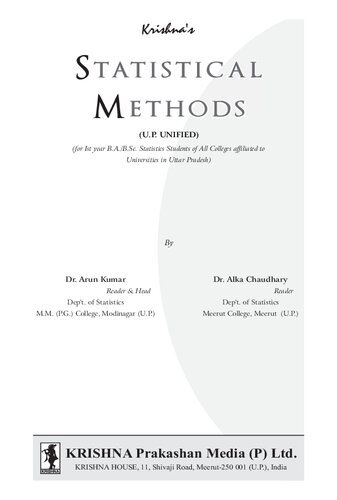 TB Statistical Methods 1.3 | Pages- 368 | Code- 692 | Edition-11th| Concepts + Theorems/Derivations + Solved Numericals + Practice Exercises | Text Book (Statistics 7)